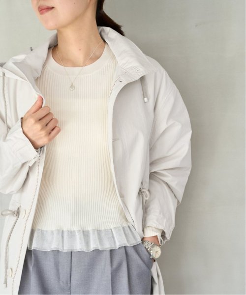 コットンナイロンタッサーオーバーコート ネイビー イエロー