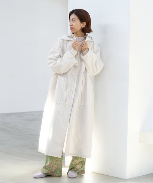 コットンナイロンタッサーオーバーコート ネイビー イエロー