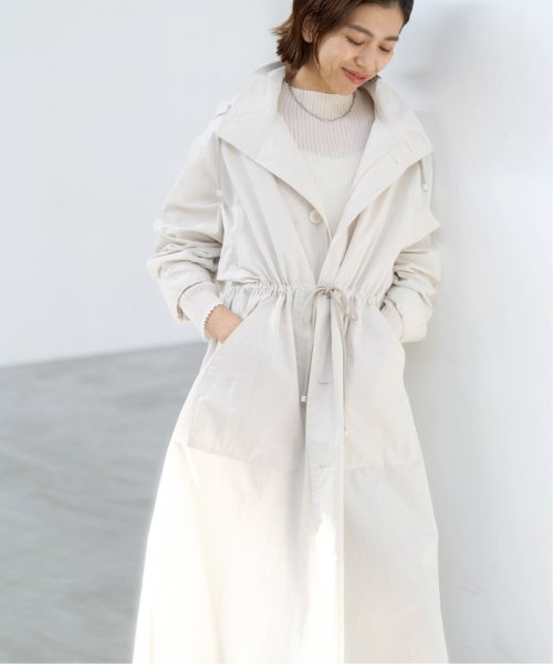 コットンナイロンタッサーオーバーコート ネイビー イエロー