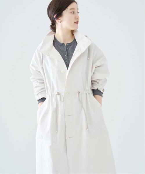 コットンナイロンタッサーオーバーコート ネイビー イエロー