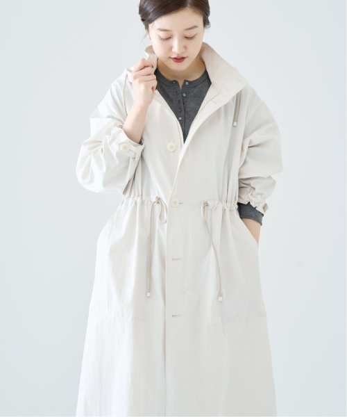 コットンナイロンタッサーオーバーコート ネイビー イエロー