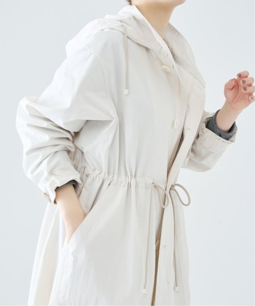 コットンナイロンタッサーオーバーコート ネイビー イエロー