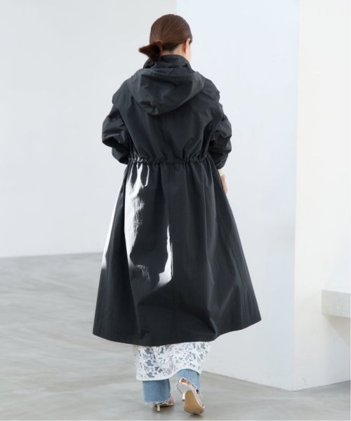 コットンナイロンタッサーオーバーコート ネイビー イエロー