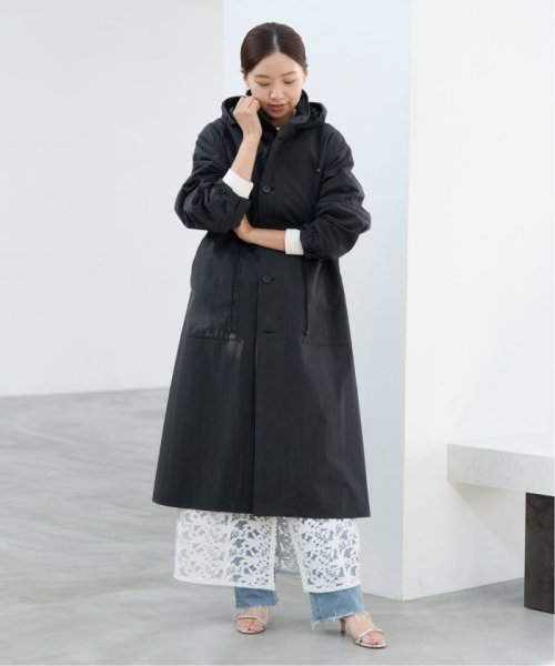 コットンナイロンタッサーオーバーコート ネイビー イエロー