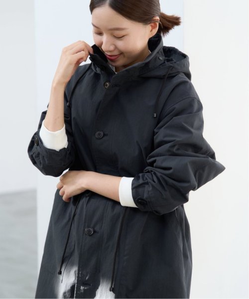 コットンナイロンタッサーオーバーコート ネイビー イエロー