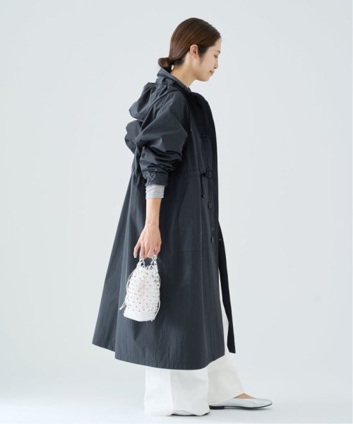 コットンナイロンタッサーオーバーコート ネイビー イエロー