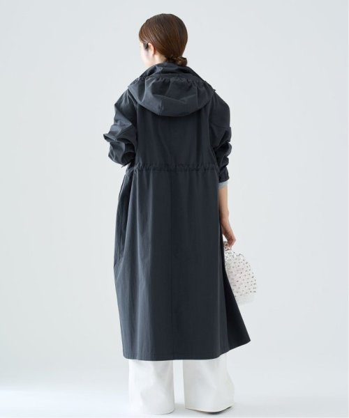 コットンナイロンタッサーオーバーコート ネイビー イエロー