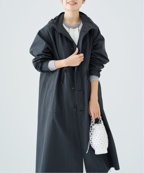 コットンナイロンタッサーオーバーコート ネイビー イエロー