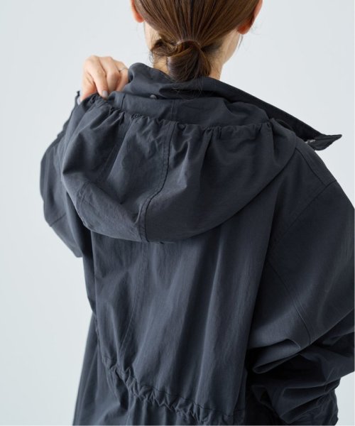 コットンナイロンタッサーオーバーコート ネイビー イエロー