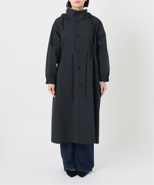 コットンナイロンタッサーオーバーコート ネイビー イエロー