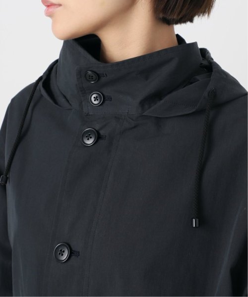 コットンナイロンタッサーオーバーコート ネイビー イエロー