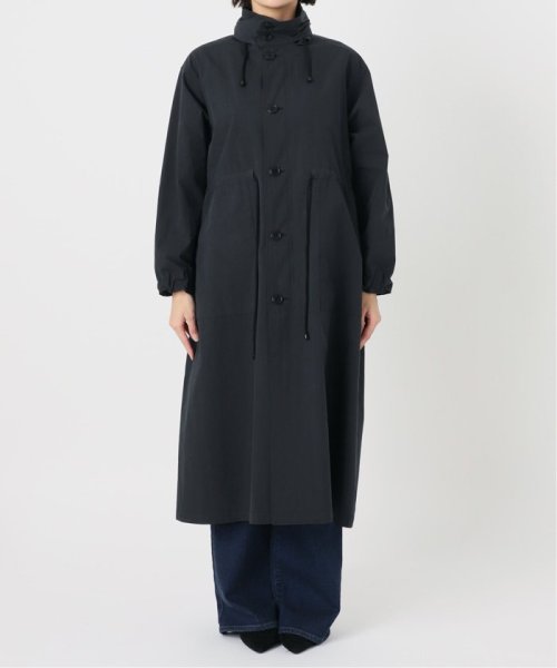 コットンナイロンタッサーオーバーコート ネイビー イエロー