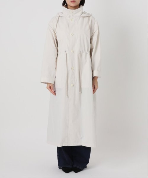 コットンナイロンタッサーオーバーコート ネイビー イエロー