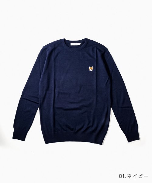 MAISON KITSUNE(メゾンキツネ)/メゾンキツネ MAISON KITSUNE IU00504KT1036 ニット メンズ レディース トップス 長袖 フォックスヘッド パッチ レギュラー Rネッ/img01