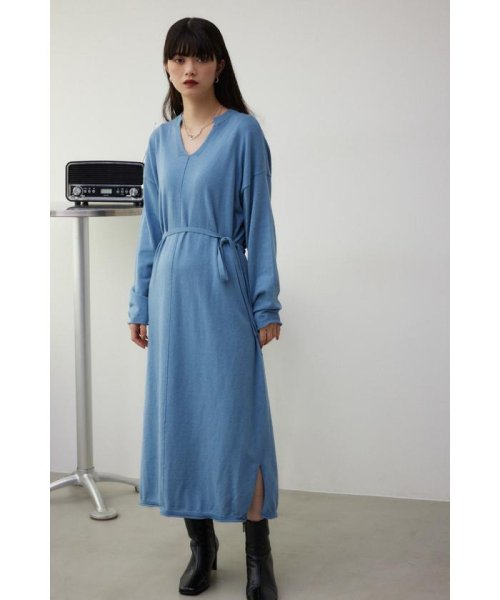 AZUL by moussy(アズールバイマウジー)/スキッパーロングニットワンピース/img15