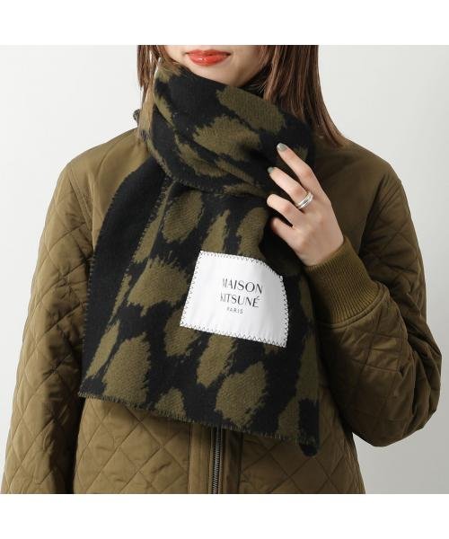 MAISON KITSUNE マフラー LW06204WA0021 レオパード KITSUNE マフラー LW06204WA0021