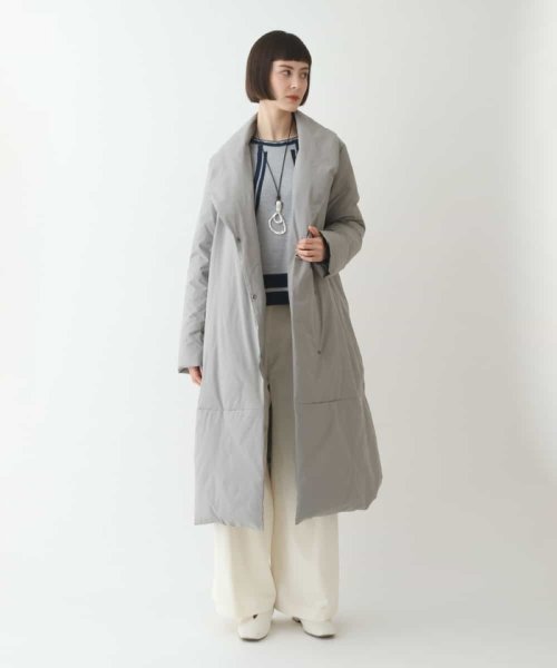 ストレッチタフタショールカラーダウンコート 