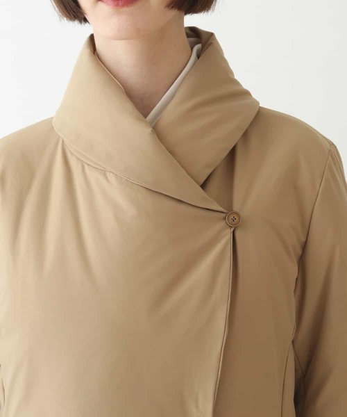 ストレッチタフタショールカラーダウンコート 