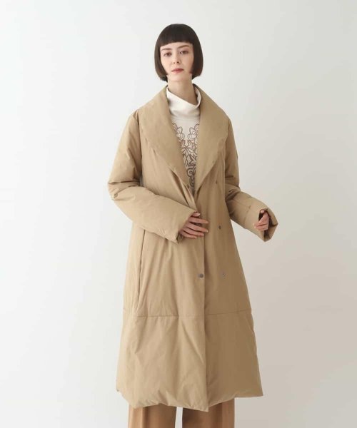 ストレッチタフタショールカラーダウンコート 