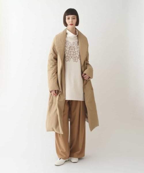 ストレッチタフタショールカラーダウンコート 