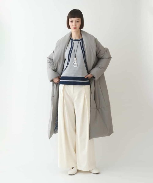 ストレッチタフタショールカラーダウンコート 