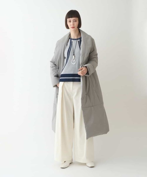 ストレッチタフタショールカラーダウンコート 