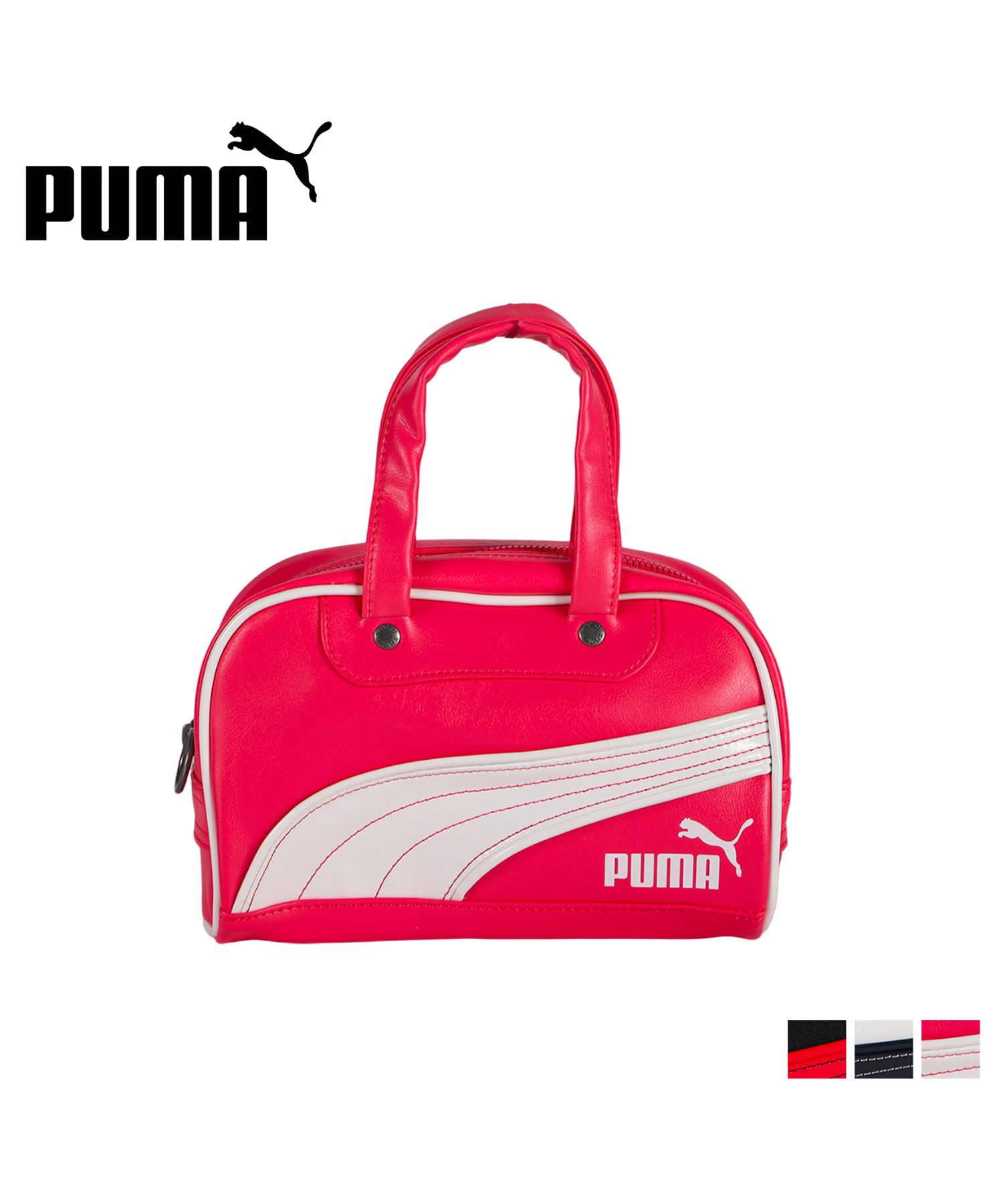プーマ PUMA レトロ ミニ グリップ ボストンバッグ ミニ レディース 2.5L RETRO MINI GRIP BAG ブラック ホワイト  ピンク 黒