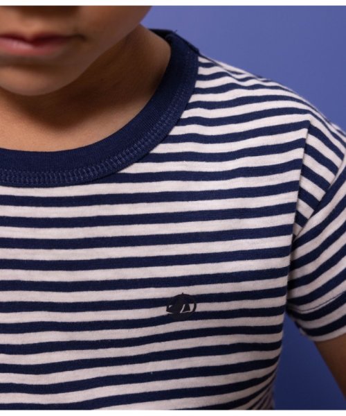 PETIT BATEAU(プチバトー)/スラブジャージボーダー半袖Ｔシャツ/img05