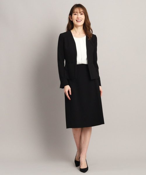【洗える/日本製/セレモニー/オフィス】女性らしいシルエットと着心地の良さが叶うノーカラージャケット 
