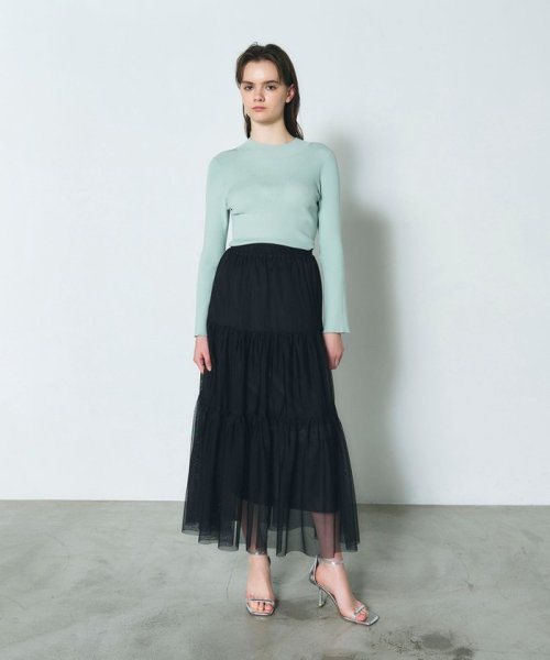 チュールティアードスカート 