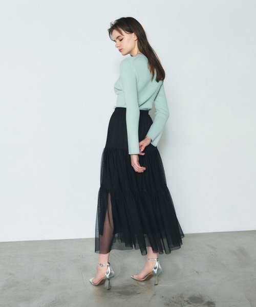 チュールティアードスカート 