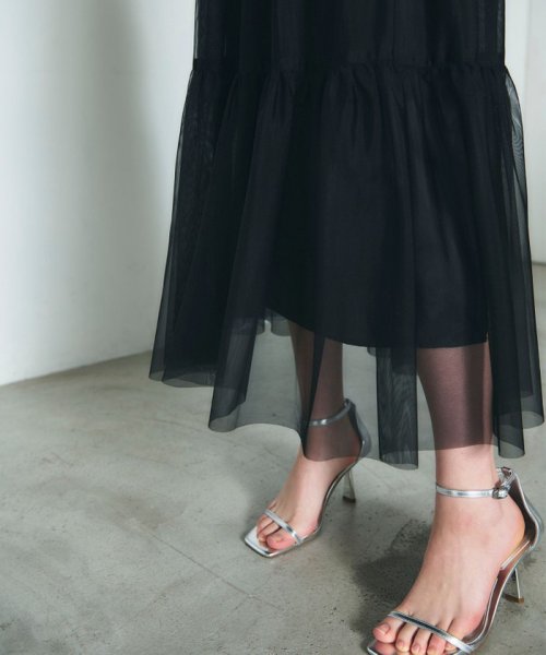 チュールティアードスカート 