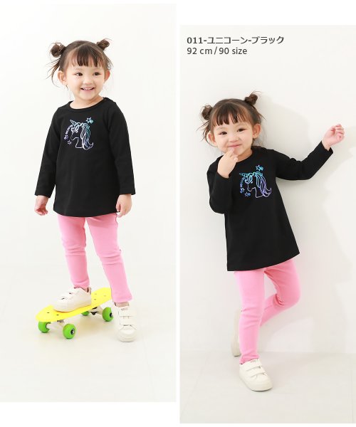 devirock(デビロック)/デビラボ プリント長袖チュニック 子供服 キッズ 女の子 トップス 長袖Tシャツ ロンT 綿100%/img09