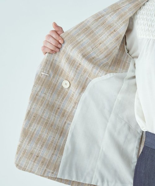 カラープラッドツイード ダブルブレストジャケット U1798551400(13860円)