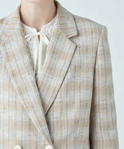 カラープラッドツイード ダブルブレストジャケット U1798551400(13860円)
