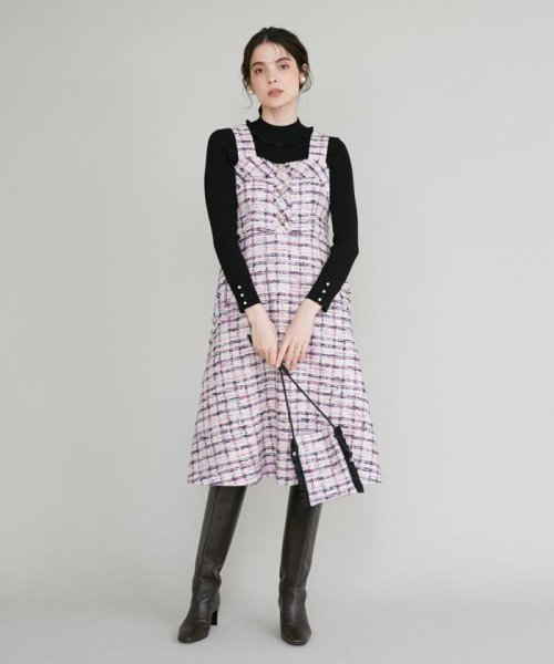 《M Maglie le cassetto》ファンシーツイードジャンパースカート 