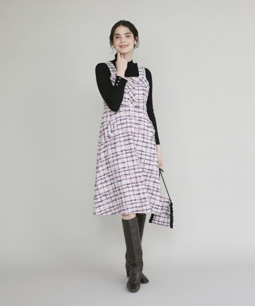 《M Maglie le cassetto》ファンシーツイードジャンパースカート 