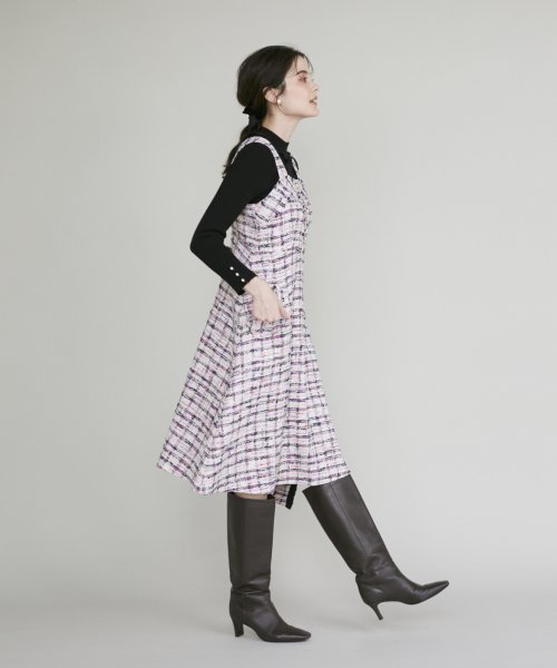 《M Maglie le cassetto》ファンシーツイードジャンパースカート 