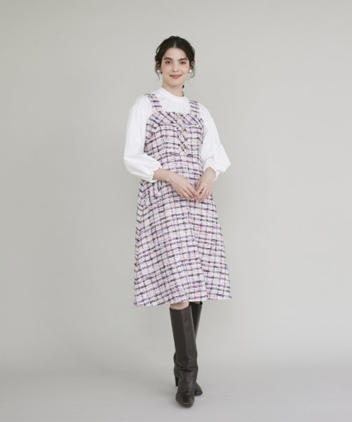 《M Maglie le cassetto》ファンシーツイードジャンパースカート 