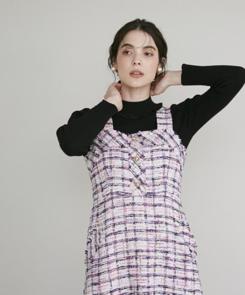 《M Maglie le cassetto》ファンシーツイードジャンパースカート 