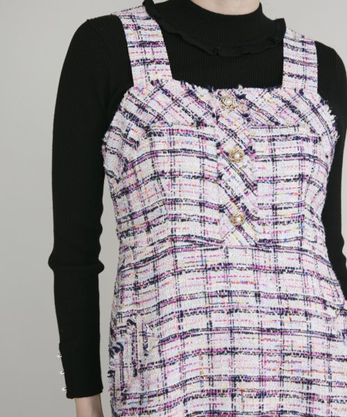 《M Maglie le cassetto》ファンシーツイードジャンパースカート 