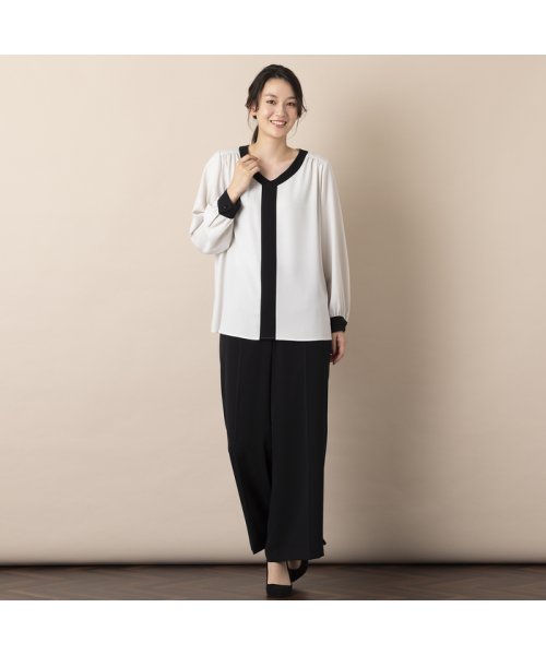 センタープレス・ワイドストレートパンツ 