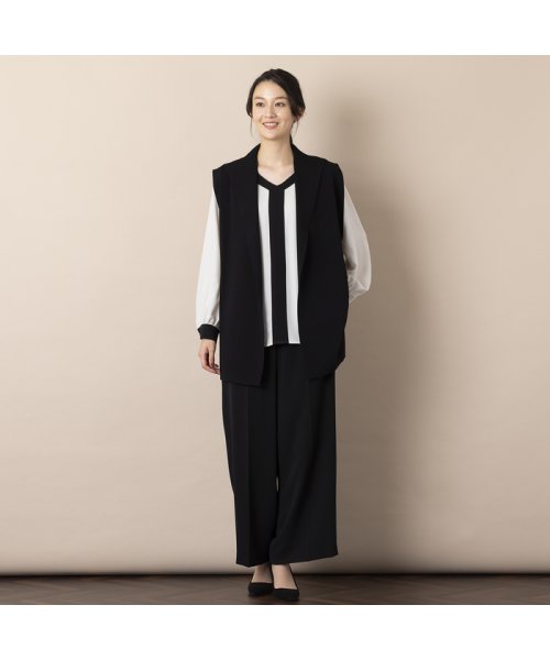 センタープレス・ワイドストレートパンツ 