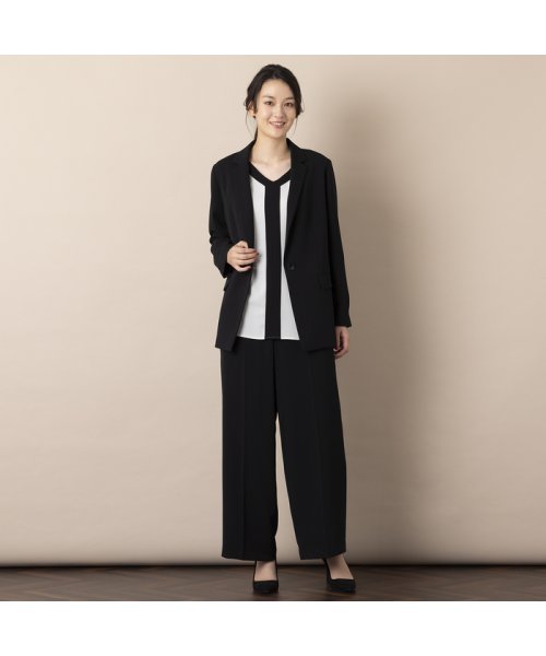 センタープレス・ワイドストレートパンツ 