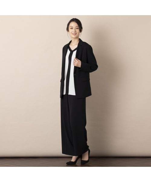 センタープレス・ワイドストレートパンツ 