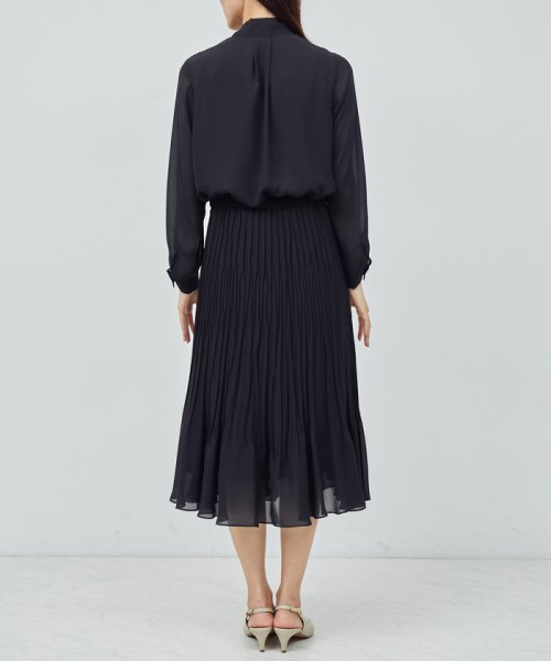 ジョーゼット シフォンプリーツワンピース【セレモニー対応】 品番 ジョーゼット シフォンプリーツワンピース 洗える トリアセテート