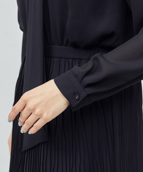 ジョーゼット シフォンプリーツワンピース【セレモニー対応】 品番 ジョーゼット シフォンプリーツワンピース 洗える トリアセテート