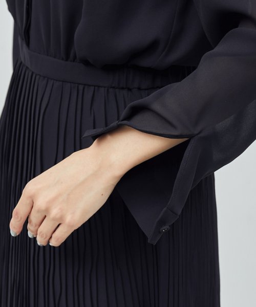 ジョーゼット シフォンプリーツワンピース【セレモニー対応】 品番 ジョーゼット シフォンプリーツワンピース 洗える トリアセテート