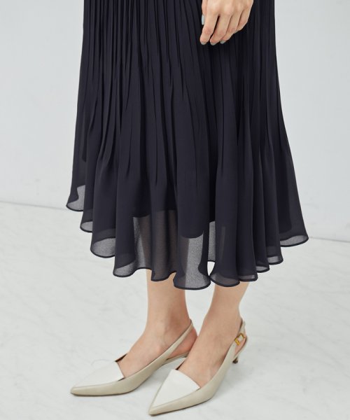 ジョーゼット シフォンプリーツワンピース【セレモニー対応】 品番 ジョーゼット シフォンプリーツワンピース 洗える トリアセテート