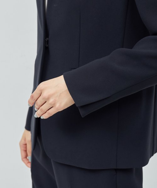 トリアセテートダブルクロスVネックジャケット【セレモニー対応】【洗える】 品番 洗える トリアセテート